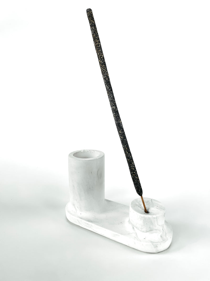 Incense Holder- White Marble Design