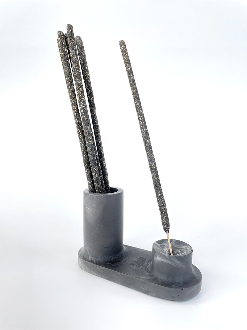 Incense Holder- Black Marble Design