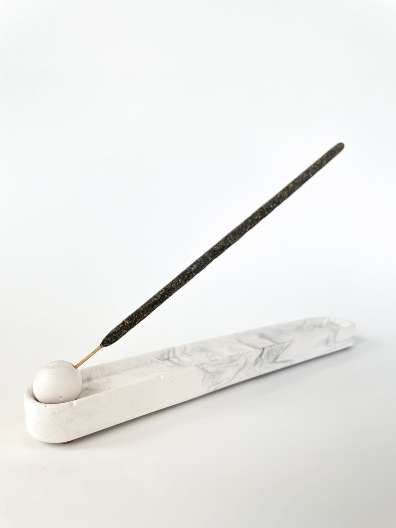 Incense Holder- White Marble Design