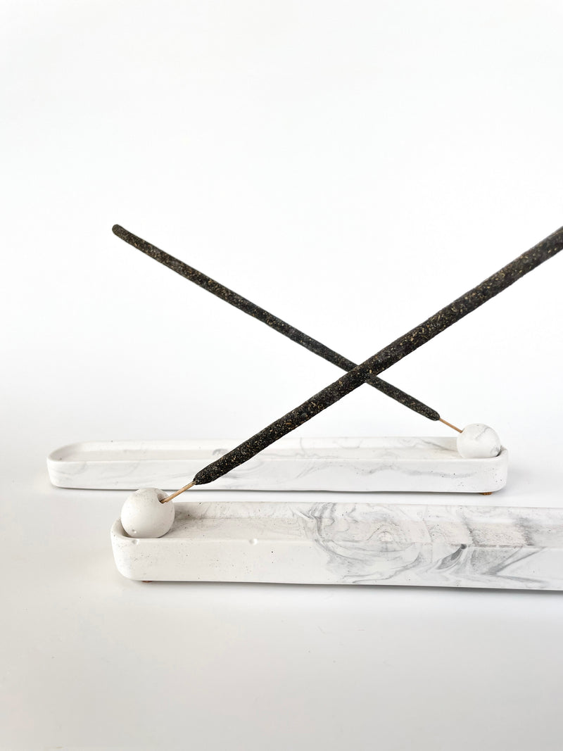 Incense Holder- White Marble Design